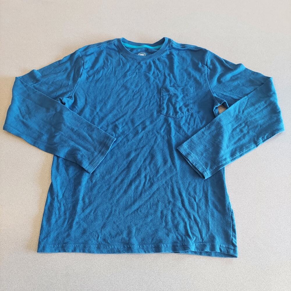 Wonder Nation Shirt Boys XL Blue Long Sleeve Tee with Chest Pocket - Picture 1 of 7